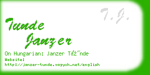 tunde janzer business card